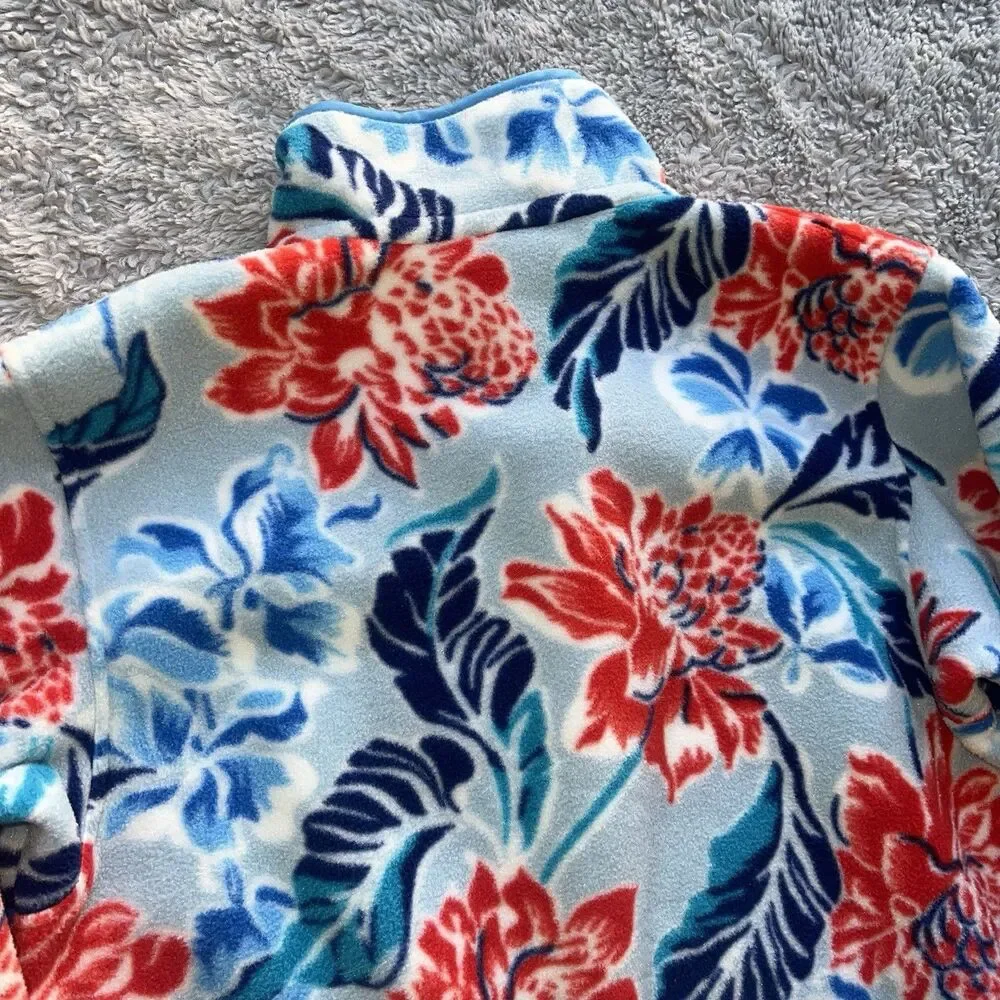 Patagonia Women  Synchilla Snap-T Pullover Hawaiian Floral Manoa Dusk Blue Small - Picture 6 of 6